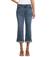 Nurture by Westbound High-Rise 5-Pocket Slim Crop Rolled Cuff Boyfriend Jeans