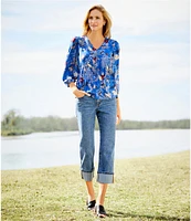 Nurture by Westbound High-Rise 5-Pocket Slim Crop Rolled Cuff Boyfriend Jeans