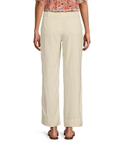 Nurture by Westbound Linen Blend Mid Rise Utility Side Pocket Cropped Wide Leg Ankle Length Pant