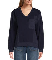 Nurture by Westbound Long Sleeve Crew Neck Waffle Knit Top