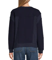 Nurture by Westbound Long Sleeve Crew Neck Waffle Knit Top