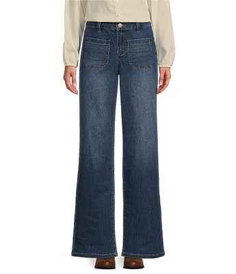 Nurture By Westbound Patch Pocket Wide Straight Leg Denim Pants