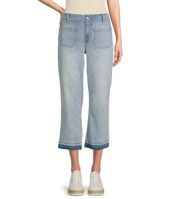 Nurture by Westbound Petite Size Crop Kick Flare Patch Pocket Jeans