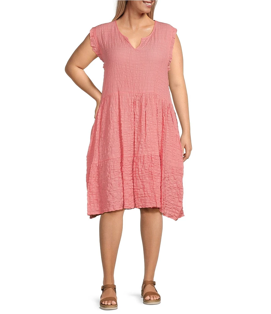 Nurture by Westbound Plus Size Cap Flutter Sleeve Short Dress