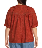 Nurture by Westbound Plus Size Elbow Sleeve Button Down Top