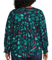 Nurture by Westbound Plus Size Long Sleeve Y-Neck Top