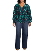 Nurture by Westbound Plus Size Long Sleeve Y-Neck Top