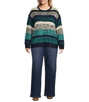 Nurture by Westbound Plus Size Textured Crew Neck Sweater