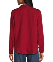 Nurture by Westbound Point Collar Long Sleeve Button Front Shirt