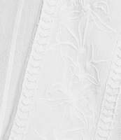 Nurture Crinkle Woven Embroidered Short Sleeve V-Neck Top