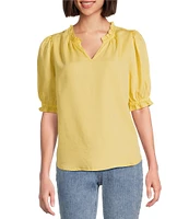 Nurture Elbow Sleeve V-Neck Top