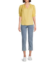 Nurture Elbow Sleeve V-Neck Top