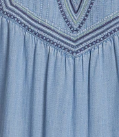 Nurture Elbow Sleeves Yoke V-Neck Dress