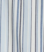 Nurture Petite Size Stripe Elbow Sleeve V-Neck Short A-Line Dress