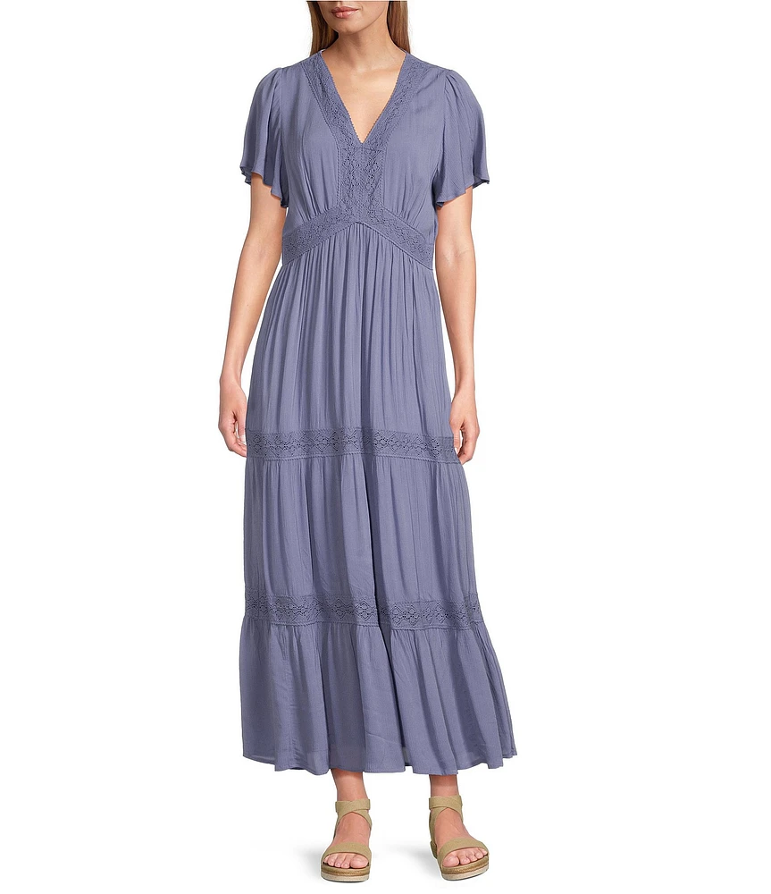Nurture Petite Size Short Sleeve V-Neck Maxi Dress