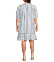 Nurture Plus Size Elbow Sleeve V-Neck Short Dress