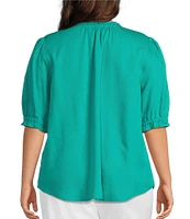 Nurture Plus Size Elbow Sleeve V-Neck Top