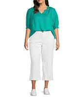 Nurture Plus Size Elbow Sleeve V-Neck Top