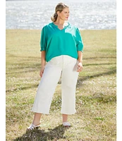 Nurture Plus Size Elbow Sleeve V-Neck Top
