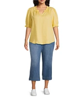 Nurture Plus Size Elbow Sleeve V-Neck Top