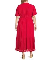 Nurture Plus Size Flutter Sleeve Maxi Dress