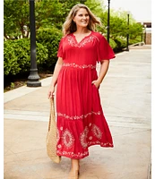 Nurture Plus Size Flutter Sleeve Maxi Dress