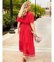 Nurture Plus Size Flutter Sleeve Maxi Dress