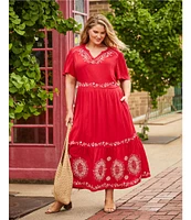 Nurture Plus Size Flutter Sleeve Maxi Dress