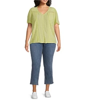 Nurture Plus Size Short Sleeve V-Neck Blouse