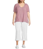 Nurture Plus Size Short Sleeve V-Neck Blouse