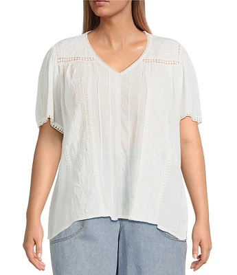 Nurture Plus Size Short Sleeve V-Neck Blouse