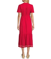 Nurture Short Flutter Sleeve V-Neck A-Line Maxi Dress