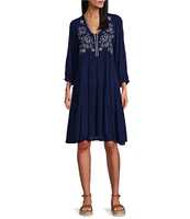 Nurture V-Neck 3/4 Sleeve Tier Dress