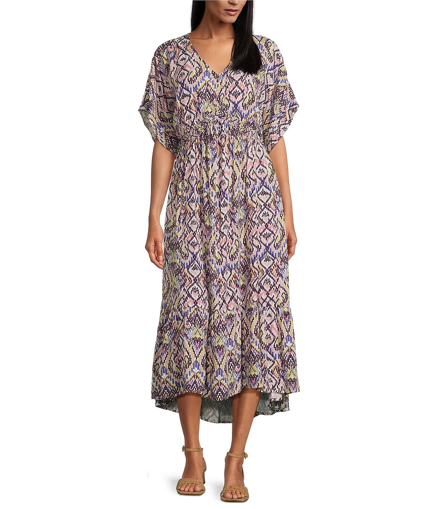 Nurture V-Neck Short Sleeve Midi Dress