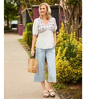 Nurture Wide Leg Crop Palazzo Denim Jeans