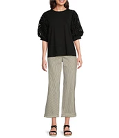 NYDJ Bailey Lift Tuck® Technology Stripe Print Straight Leg Capri Jeans