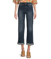 NYDJ Bailey Stretch Denim High Rise Straight Leg Cropped Jeans