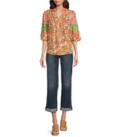 NYDJ Bailey Stretch Denim High Rise Straight Leg Cropped Jeans