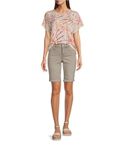 NYDJ Briella Stretch Denim Mid Rise Lift Tuck® Roll Cuff Shorts