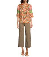 NYDJ Coco Stretch Denim Cropped Wide Leg Jeans