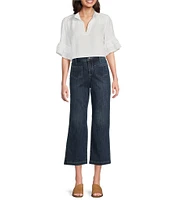 NYDJ Coco Stretch Denim High Rise Wide Leg Cropped Jeans