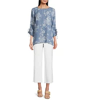 NYDJ Coco Stretch Denim Relaxed Wide Leg Cropped Jeans
