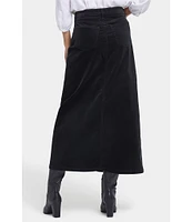 NYDJ Corduroy High Rise Side Slit 5-Pocket Long Skirt