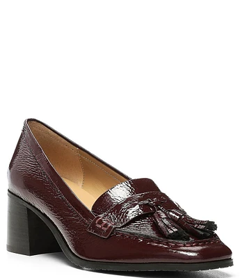 NYDJ Dexter Crinkle Patent Leather Tassel Loafer Pumps