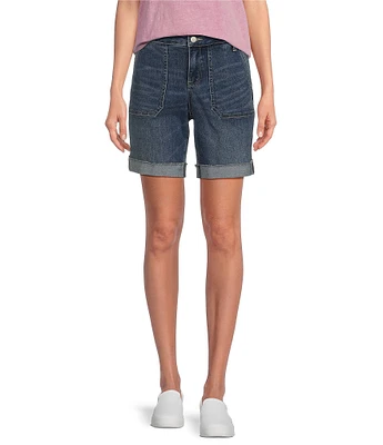 NYDJ Diana Stretch Denim Relaxed Cuffed Shorts