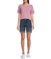 NYDJ Diana Stretch Denim Relaxed Cuffed Shorts