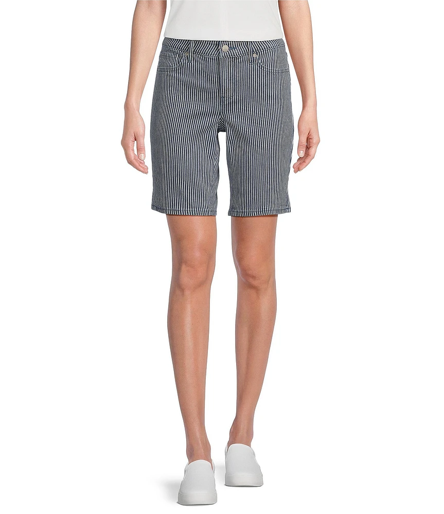 NYDJ Ella Malaga Stripe Side Slit Hem Shorts
