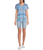 NYDJ Ella Straight Side Slit Denim Shorts