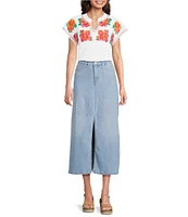 NYDJ High Rise A-Line Long Slit Skirt