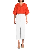 NYDJ High Rise Denim Midi Skirt